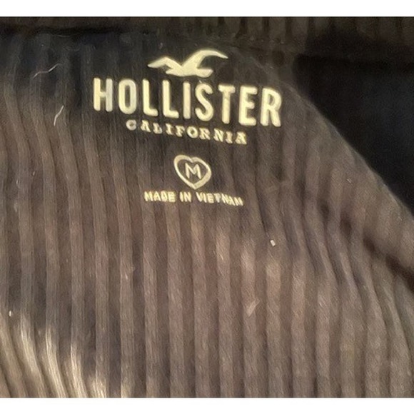 Hollister Size Medium Long Sleeve Black‎ Top Tie Waist Button Front Knit - Picture 3 of 3
